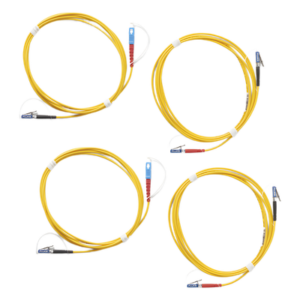 Kit de Cables de Referencia de Comprobación Monomodo / Conectores LC Metálicos / 2 SC/LC y 2 LC/LC / 2 Metros (6.56 Pies)