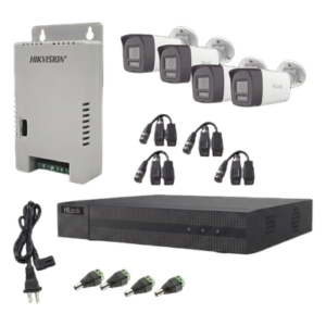Kit de Videovigilancia TurboHD / 4 Canales + 1 IP / 2 Megapixel / Audio Bidireccional / Dual Light 30 m (98.4 ft) IR 20 m (65.6 ft) / Exterior IP67 / Fuente Regulada 12-15 VDC