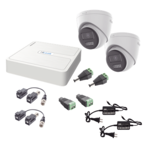 Kit de Videovigilancia TurboHD / 1080p Lite / DVR 4 Canales + 1 IP / 2 Cámaras Turret 2 MP / Audio Bidireccional / Dual Light 40 m (131.2 ft) / Visión Color