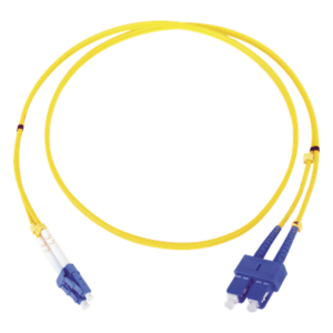 Jumper de Fibra Óptica / Monomodo 9/125 / LC/SC Duplex / 1 Metro (3.28 Pies) / ITU-T G.652.D