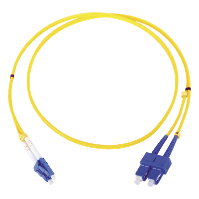 Jumper de Fibra Óptica / Monomodo 9/125 / LC/SC Duplex / 1 Metro (3.28 Pies) / ITU-T G.652.D