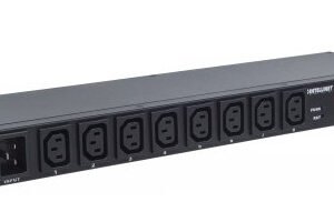 Barra Multicontactos INTELLINET 8 salidas para montaje en rack de 19"