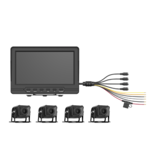 Sistema de Monitoreo Vehicular / 4 Cámaras 1080p / Pantalla LCD 7" / IP68 / Grabación Automática / Micro SD 512 GB / Cambio a Reversa