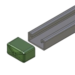 Remate Cuadrado / Unicanal 4x2 / Material No Metálico / Color Verde Oscuro