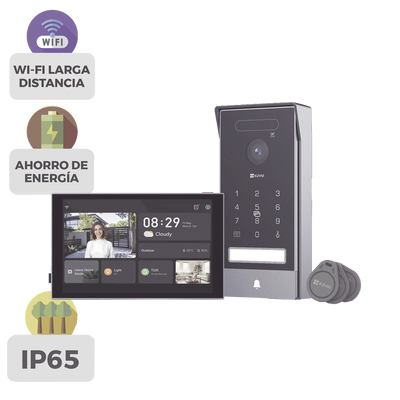 Video Portero Inteligente / 4K UHD / Wi-Fi 6 Dual Band / Reconocimiento de Venas de Palma y Facial / Monitor Táctil 8" / Visión Nocturna Color / IP65