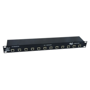 Protector de puertos IP / 12 Canales / CAT5e-CAT6A / 10Gbps / 20kA / Blindado