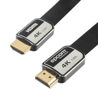 Cable HDMI / 3m (9.84 ft) / 4K@60Hz / 18Gbps / Plano / Conectores Oro 24K
