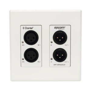 Extensor de Audio / Conversión XLR a Dante® / 2 Entradas y 2 Salidas / Phantom Power 48V / PoE / Latencia 1-5 ms / Rango Dinámico >90 dB
