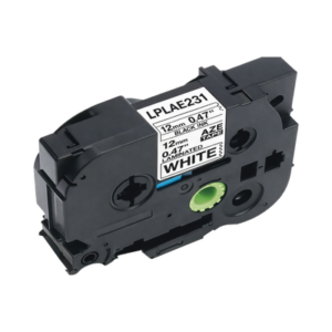 Cartucho de Etiquetas Laminadas / 12 mm (1/2") / Negro sobre Blanco / 8 m (26.2 ft) / Cableado Estructurado