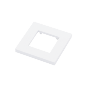 Embellecedor para Caja Europea / 84x84x8 mm / ABS Antimicrobiano / Blanco con Efecto de Contraste / Instalación sin Herramientas