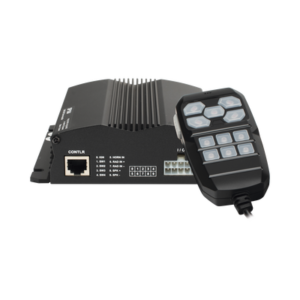 Sirena Vehicular / 100W / Multivoltaje 12~24 VCD / 22 Ciclos de Tono / 4 Salidas Auxiliares / Megafonía y Radio Integradas