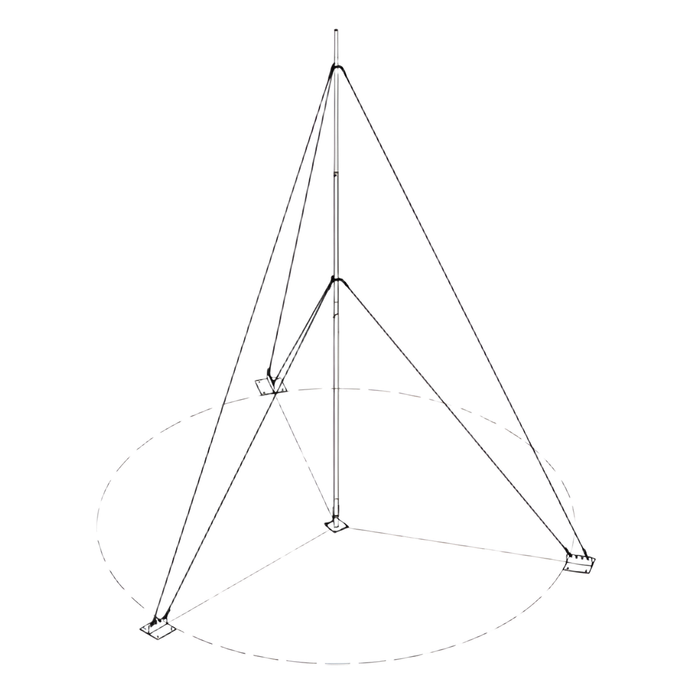 Mástil Telescópico / 15 m (49.2 ft) / 5 Secciones / Base Galvanizada / Capacidad 5 kg / Kit de Instalación
