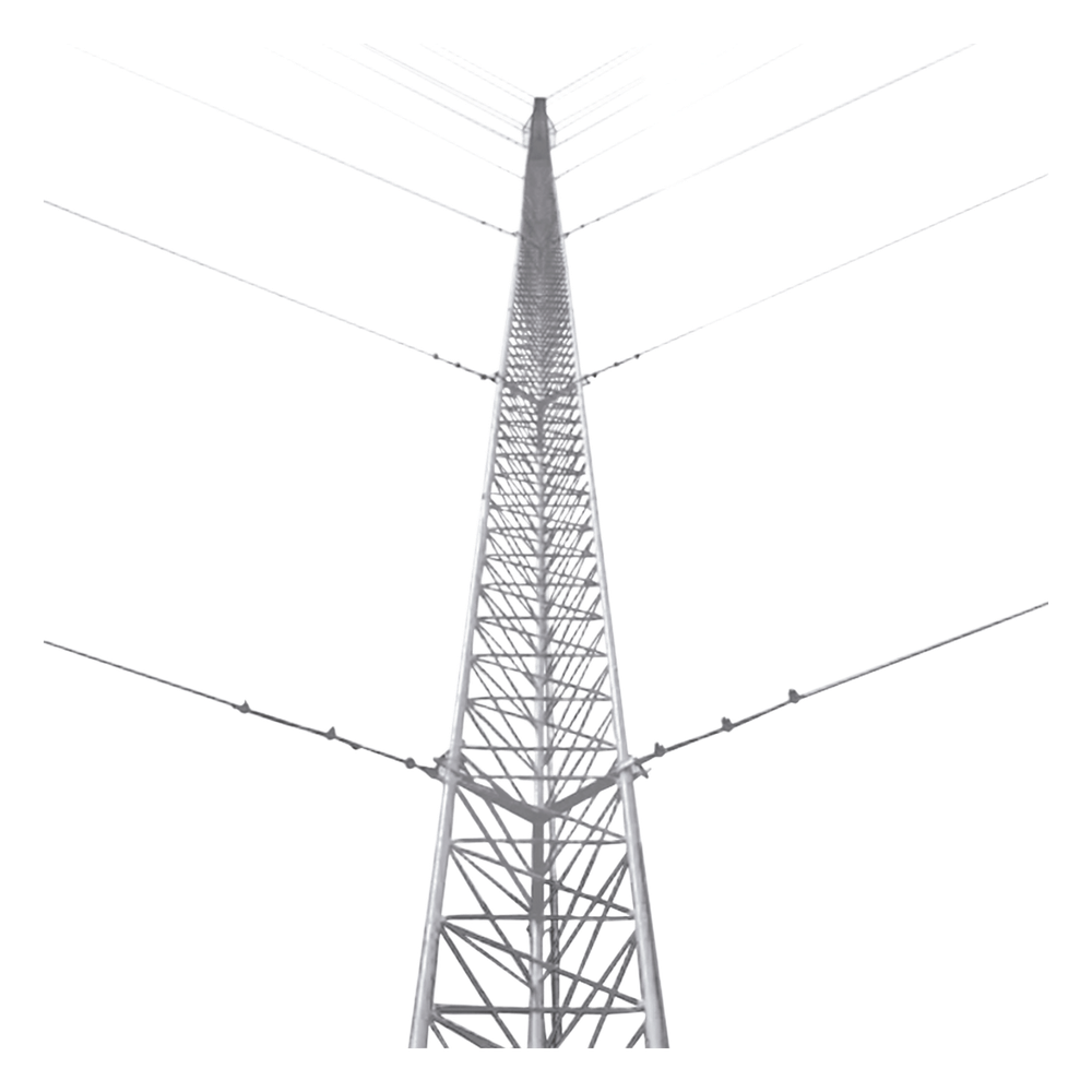 Kit de Torre Arriostrada de Piso de 45 m Altura con Tramo STZ45G Galvanizada por Inmersión en Caliente (No incluye retenida).