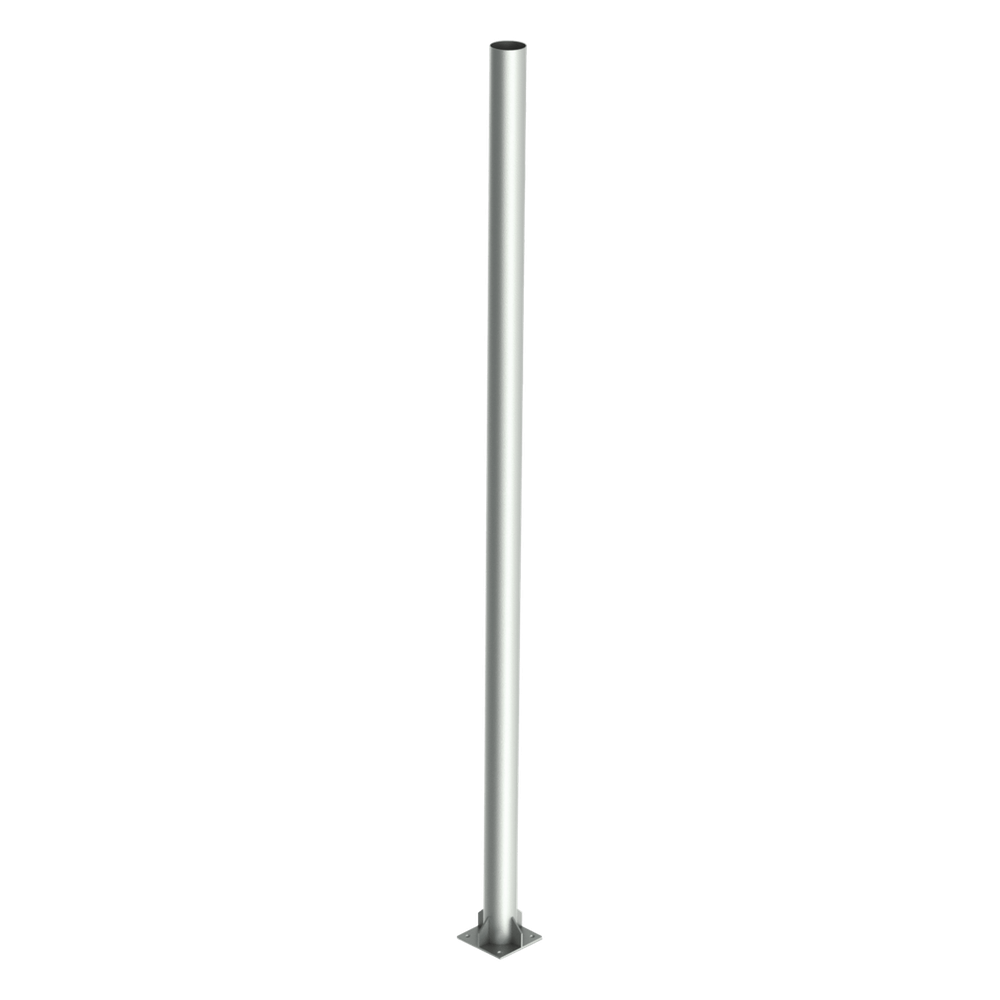 Poste Tubular de Acero Galvanizado / 6 m (19.7 ft) de Altura / Carga Máxima 20 kg / Base 30 x 30 cm / Cédula 30