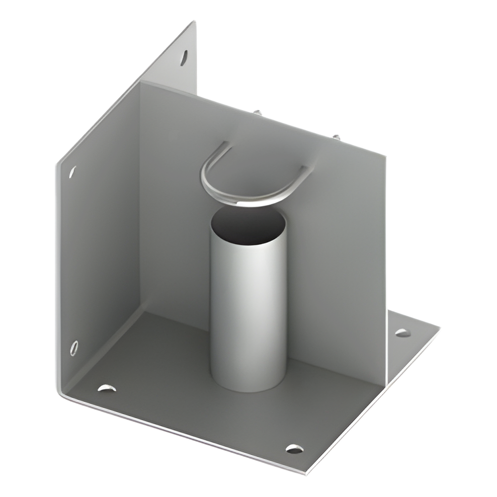 Base de Montaje para Mástil de 2" / Acero Galvanizado / Instalación en Piso o Esquina / Compatible con Mástiles SLM-15