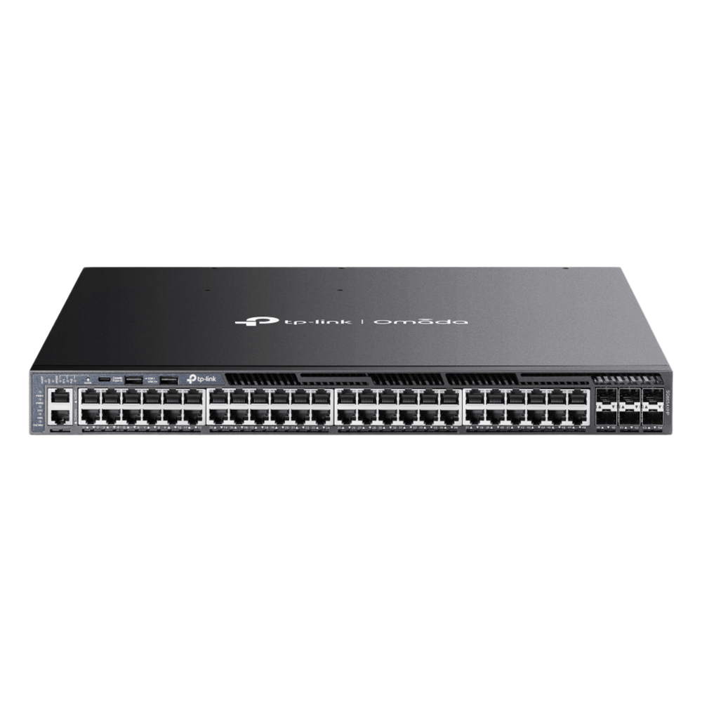 Switch L3 Gestionable Apilable / 48 Puertos Gigabit PoE+ / 6 Ranuras 10G SFP+ / Presupuesto PoE 1440W / Apilamiento 8 Unidades / Enrutamiento OSPF / Gestión Cloud