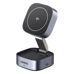 Cargador Inalámbrico 2 en 1 / Qi 2 15W / Base Auriculares 5W / Salida USB-C 5W / Potencia Total 25W / Protección Múltiple