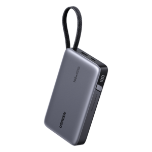 Power Bank / 20000mAh / 72Wh / Carga Rápida 100W PD 3.0 / Salida Múltiple 145W / Cable USB-C Integrado / Compacto 139x80x27 mm