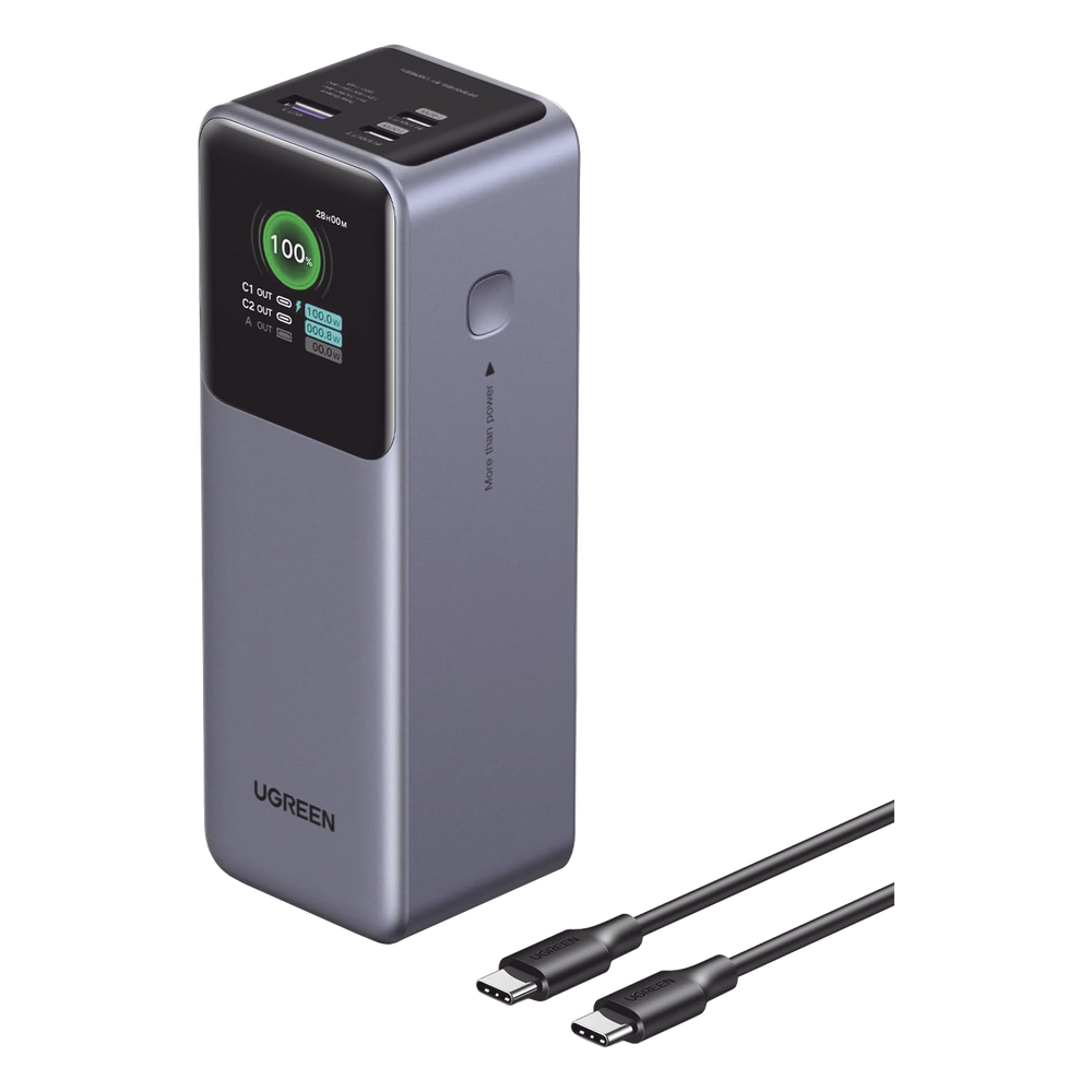 Power Bank / 25000mAh / 200W Total / 140W USB-C1 + 100W USB-C2 / PD 3.0 / QC 3.0 / Pantalla TFT / Carcasa Ignífuga