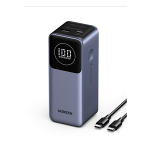 Power Bank / 12000 mAh / 100 W Max / 2 Salidas / USB-C PD 3.0 / USB-A QC 3.0 / Pantalla Inteligente