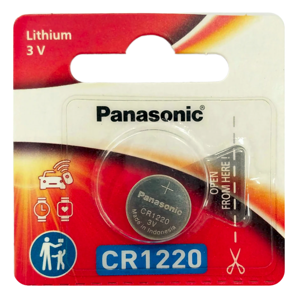 Batería de Litio tipo Moneda / 3V / 35mAh / CR1220 / No Recargable / -30°C a +60°C