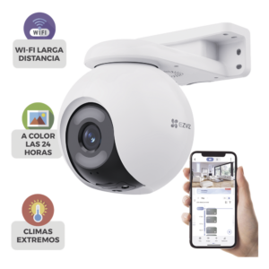Cámara IP PT / 4 Megapixel / ColorFULL Visión Nocturna / Wi-Fi 2.4 GHz / Cobertura 360° / Detección AI Humano/Vehículo / IP65
