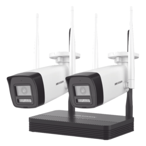 Kit de Videovigilancia IP Inalámbrico / 2 Megapixel / NVS 4 Canales / 2 Cámaras Bala / Dual Light IR 30 m (98.4 ft) + Luz Blanca 20 m (65.6 ft) / Wi-Fi 2.4 GHz / Audio Bidireccional / IP66