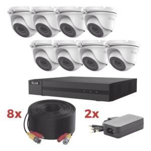 Kit de Videovigilancia TurboHD / DVR 8 Canales / 8 Cámaras Turret 2 Megapixel / IR 20 m (65.6 ft) / 8 Cables Coaxiales 20 m (65.6 ft) / 2 Fuentes de Alimentación