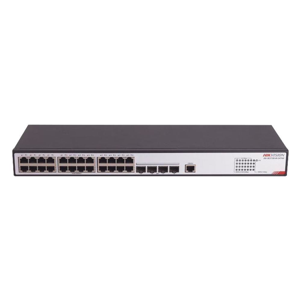 Switch Administrable / 24 Puertos RJ45 Gigabit / 4 Puertos SFP 10G / 216 Gbps / 1.44 ft × 0.52 ft × 0.14 ft
