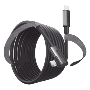 Cable USB-C a USB-C / 5 m (16.4 ft) / USB 3.0 5 Gbps / Carga 3A / Conector Angulado 90° / Nylon Trenzado
