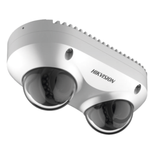 Cámara Panorámica Dual / 4 MP por Lente / 2.8 mm Fijo / IP67 / IK10 / PoE / WDR 120 dB / 10 m (32.8 ft) IR / Audio y Alarma I/O / MicroSD 256 GB
