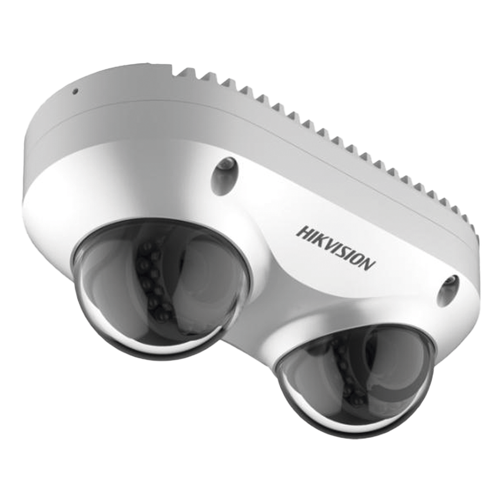 Cámara Panorámica Dual / 4 MP por Lente / 2.8 mm Fijo / IP67 / IK10 / PoE / WDR 120 dB / 10 m (32.8 ft) IR / Audio y Alarma I/O / MicroSD 256 GB