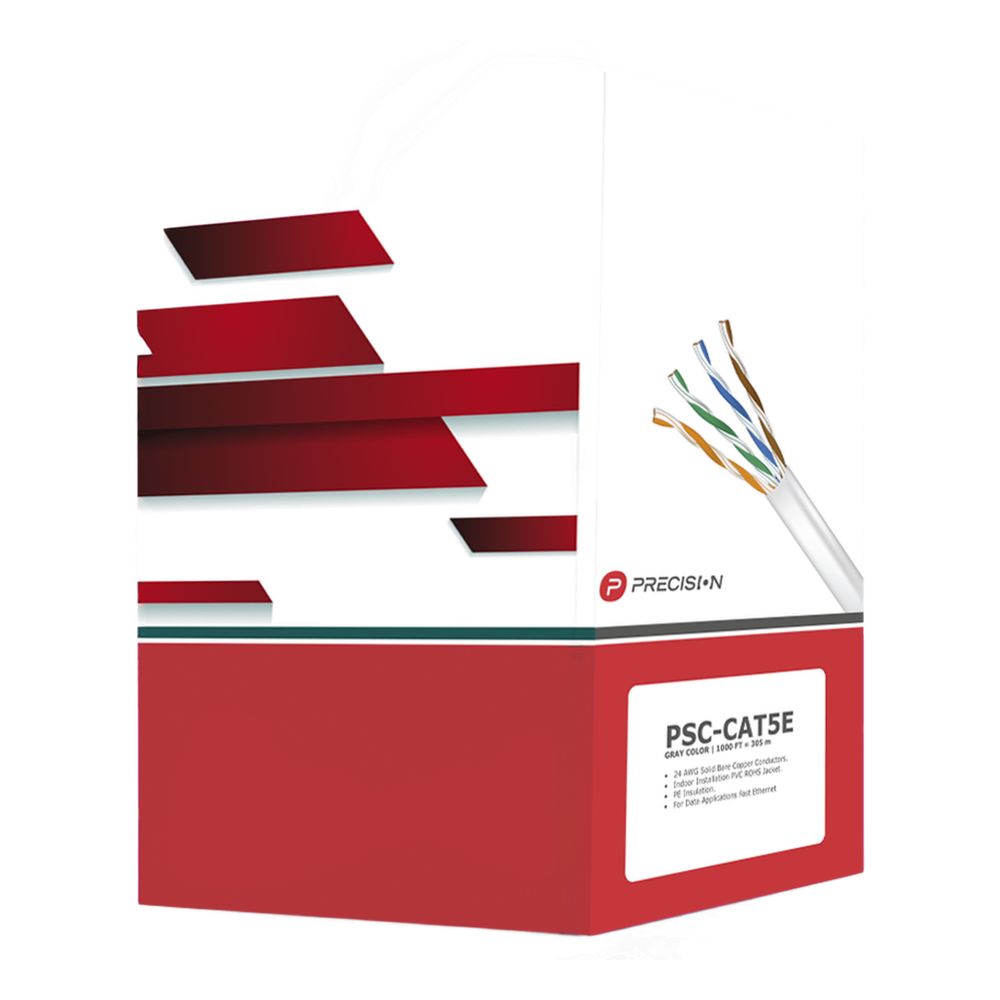 Bobina de Cable UTP / Cat5e / 4 Pares / 305 m (1000 pies) / 24 AWG / 100% Cobre / PVC / Interior