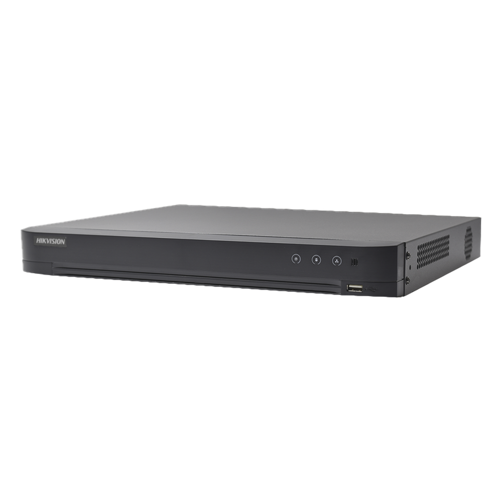 DVR Pentahíbrido / 32 Canales TurboHD + 8 Canales IP / 5 Megapixel Lite / Reconocimiento Facial 4 Canales / Audio Bidireccional Coaxitron / 2 Bahías HDD hasta 12 TB / H.265+ / Salida Full HD