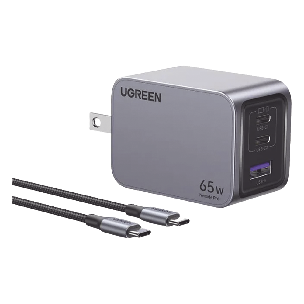 Cargador de Pared / 65W / 3 Puertos / 2 USB-C / 1 USB-A / GaNInfinity / PD3.1 / QC4.0 / Aluminio