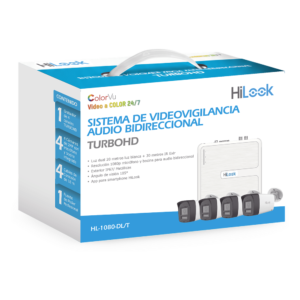 Kit TurboHD / DVR 4 Canales / 4 Cámaras Bala 1080p Lite / Visión Nocturna 20 m (65.6 ft) / Audio Bidireccional / Dual Light / H.265+ / Fuente de Poder Profesional / Cables Siameses 18 m (59.1 ft)