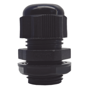 Glándula de Plástico / Rosca NPT 1/2" / Rango de Cable 6-11 mm / Color Negro / Diseño Compacto