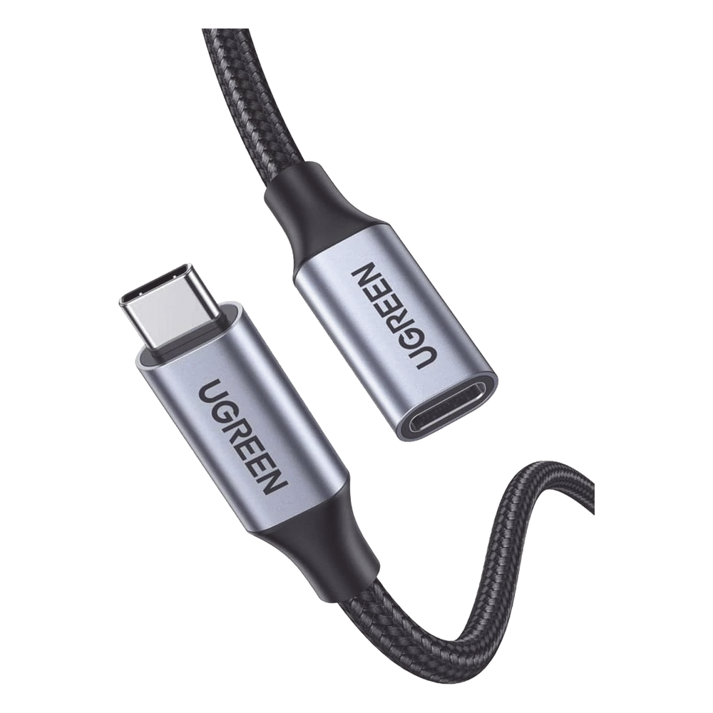 Cable Extensor USB-C Macho a Hembra / USB 3.1 Gen 2 / 10 Gbps / Carga 100W / Thunderbolt 3 Compatible / 1 m (3.3 ft) / Nylon Trenzado / Aluminio