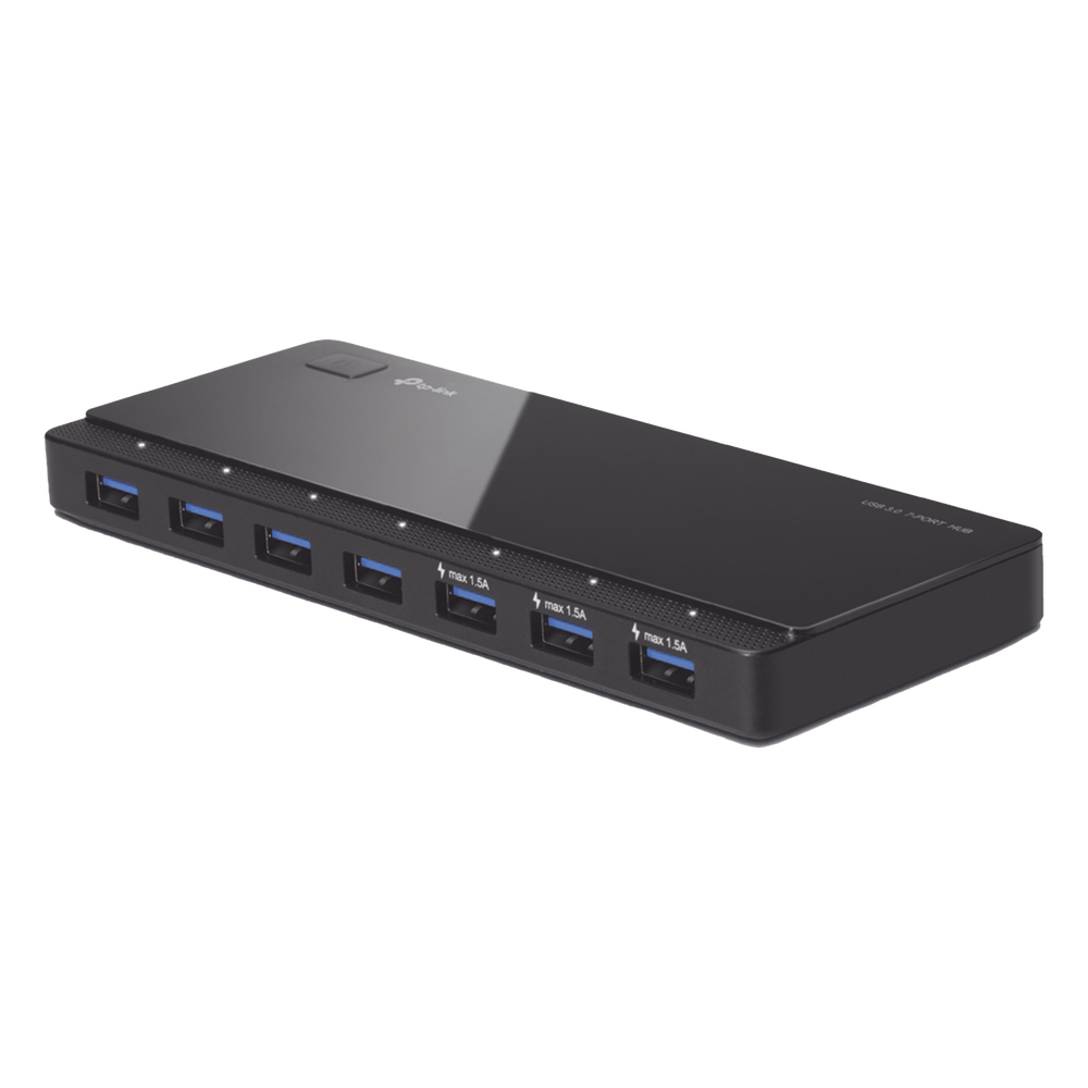 HUB USB 3.0 / 7 Puertos / Transferencia 5 Gbps / Alimentación 12V/2A / 165 x 65.5 x 17.5 mm (6.5 x 2.6 x 0.7 in)