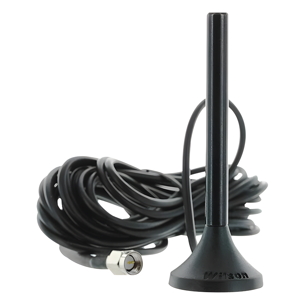 Antena Omnidireccional Magnética / Banda Dual 700-960 MHz y 1710-2270 MHz / Ganancia 3.1 dB / Cable RG174 3.81 m (12.5 ft) / Conector SMA Macho