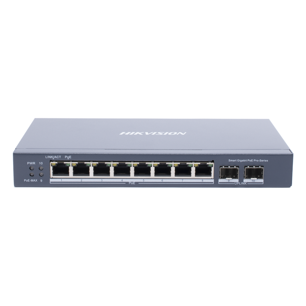 Switch Administrable PoE+ / 8 Puertos Gigabit / 2 SFP / Extensión 300 m (984.3 ft) / 110 W / Gestión en la Nube