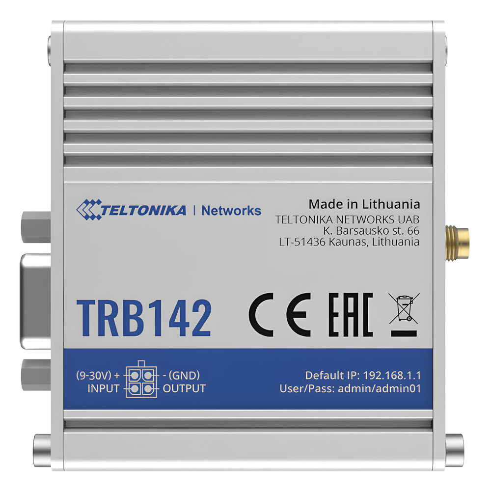 Gateway Industrial LTE Cat 1 / RS232 DB9 / OpenWrt / 9-30 VDC / -40 a 75 °C / DIN Rail