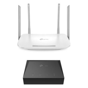 Kit ONU Gigabit / Router Wi-Fi AC1200 / 4 Puertos LAN Gigabit / 4 Antenas Omnidireccionales / Administración Remota TR-069 / IPv6