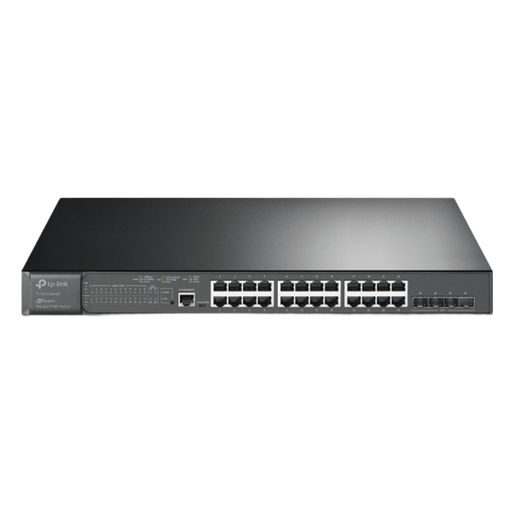 Switch PoE+ Administrable L2+ / 24 Puertos Gigabit PoE+ / 4 Puertos SFP+ 10G / Presupuesto PoE 384W / Rendimiento 128 Gbps / Montaje en Rack