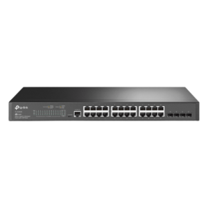 Switch Gigabit Administrable / 24 Puertos RJ45 / 4 Puertos SFP 1G / 56 Gbps / Sin Ventilador / Omada SDN