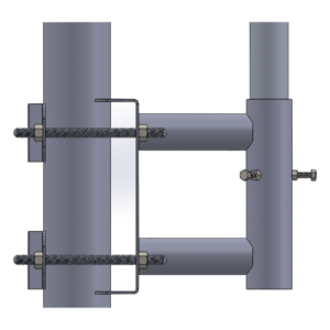 Adaptador de Mástil a Poste / Acero ASTM A36 / Galvanizado por Inmersión en Caliente / Diámetro de Mástil 5.08 cm (2') / Postes hasta 7.62 cm (3') de Diámetro
