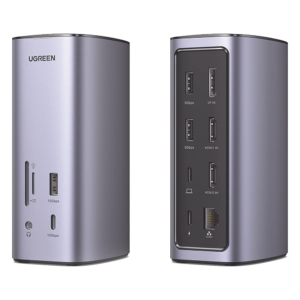 Docking Station USB-C 12 en 1 / 8K HDMI / 4K DisplayPort / USB 3.2 Gen 2 10Gbps / Gigabit Ethernet / Lector SD+MicroSD / Audio 3.5mm / PD 100W