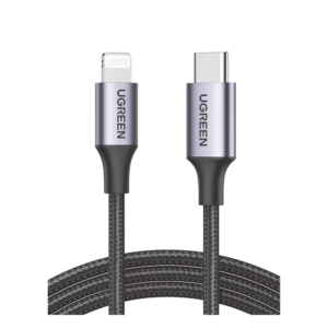 Cable USB-C a Lightning / 1 Metro (3.28 Pies) / Certificado MFi / Carga Rápida 60W / 480 Mbps / Nylon Trenzado / Aluminio