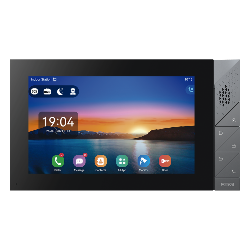 Monitor IP/SIP / Pantalla Táctil 7" / Android 9.0 / Wi-Fi Dual Band / Bluetooth 5.0 / PoE / 8 Entradas de Alarma