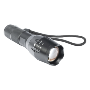 Linterna LED Táctica / 800 Lúmenes / IPX4 / Zoom Ajustable / Doble Alimentación / Aluminio